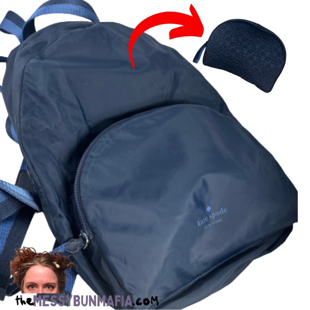 Kate Spade  Backpack Purse Arya Navy Packable Nylon